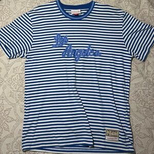 Mitchell & Ness Blue and White Striped Tee
